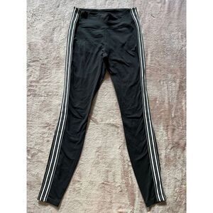 Athleta Women Black Tight‎ White Side Stripe Workout Leggings Sz Xs